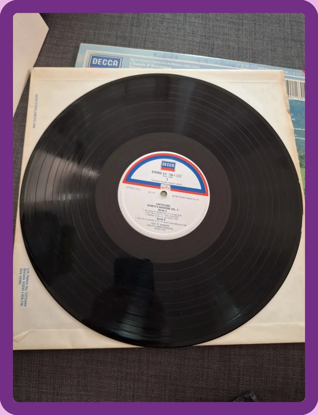 Vinyl 33T Kiri Te Kanawa Chants d Auvergne Vol 2 Decca 1984 – photo 6